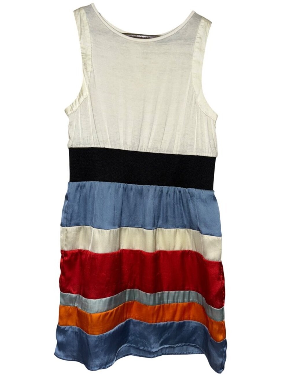Blue Rain Sleeveless Colorblock Dress Women’s Small Multicolor Stripe Shift Boho